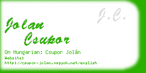 jolan csupor business card